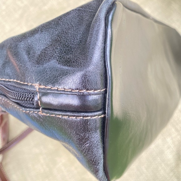 GIANI BERNINI Black/ Brown  Leather Crossbody Bag Purse - Picture 5 of 17